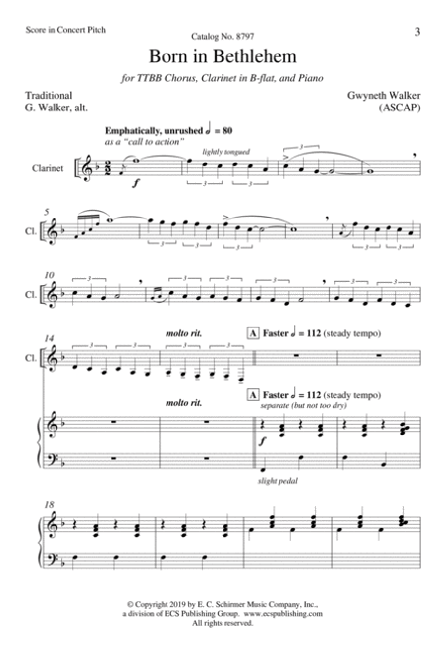 Born in Bethlehem Born in Bethlehem TTBB scores gallery preview page 3