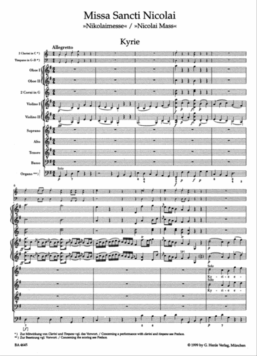 Missa Sancti Nicolai Hob. XXII:6 'Nicolai Mass'