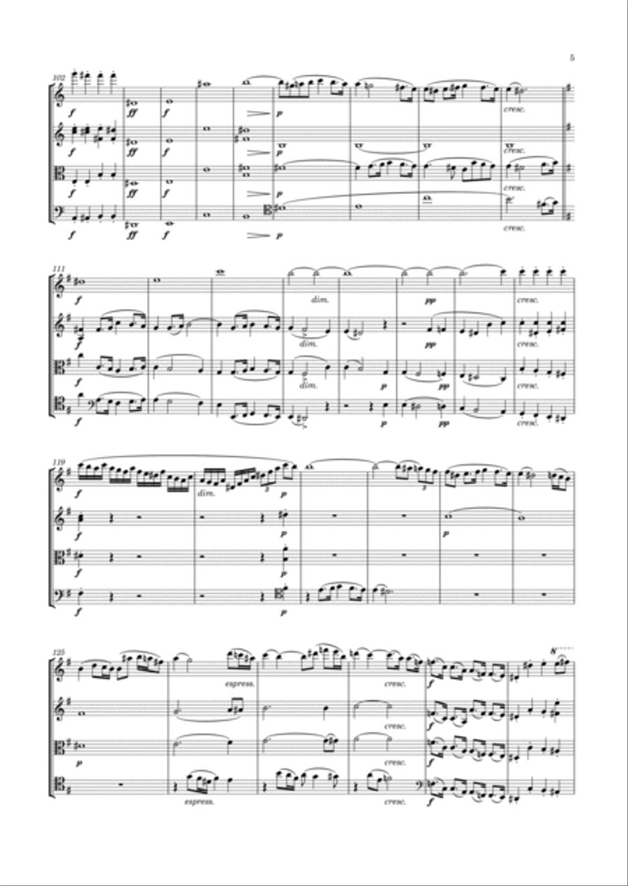 Beethoven - String Quartet No.15 in in A minor, Op.132 String Quartet scores gallery preview page 6