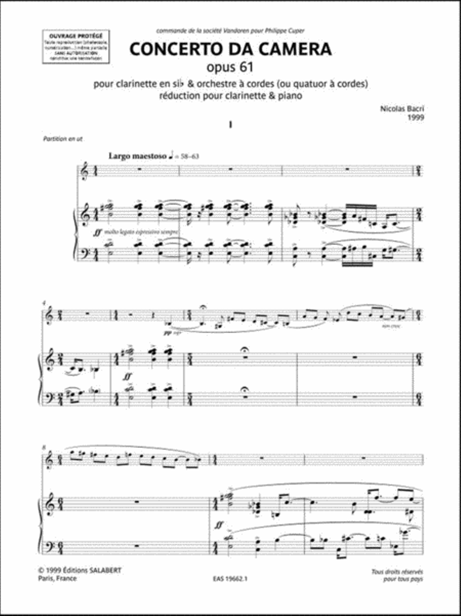 Concerto da camera opus 61 Clarinet Solo scores gallery preview page 3