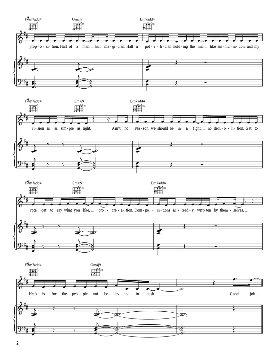 The Dynamo Of Volition Piano, Vocal, Guitar scores gallery preview page 2