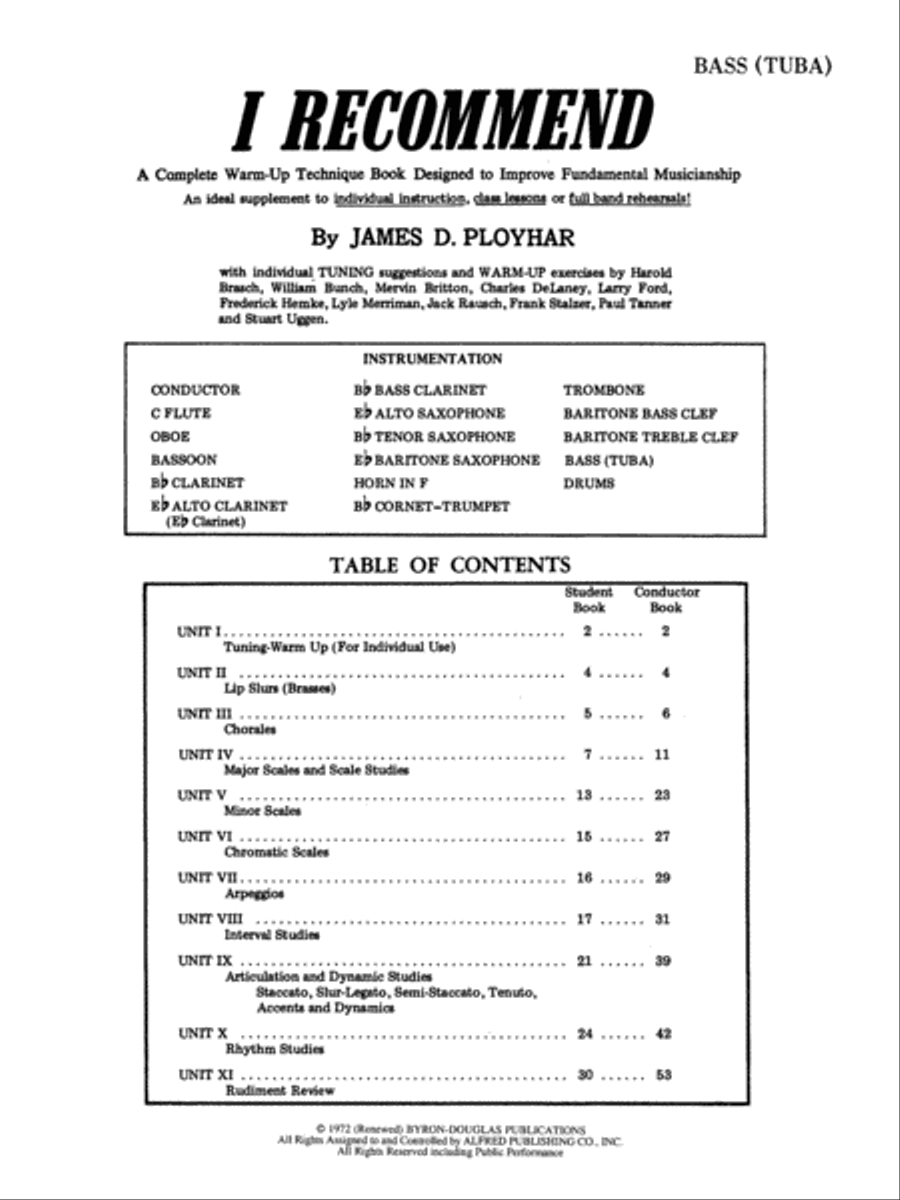 I Recommend Concert Band Methods scores gallery preview page 2