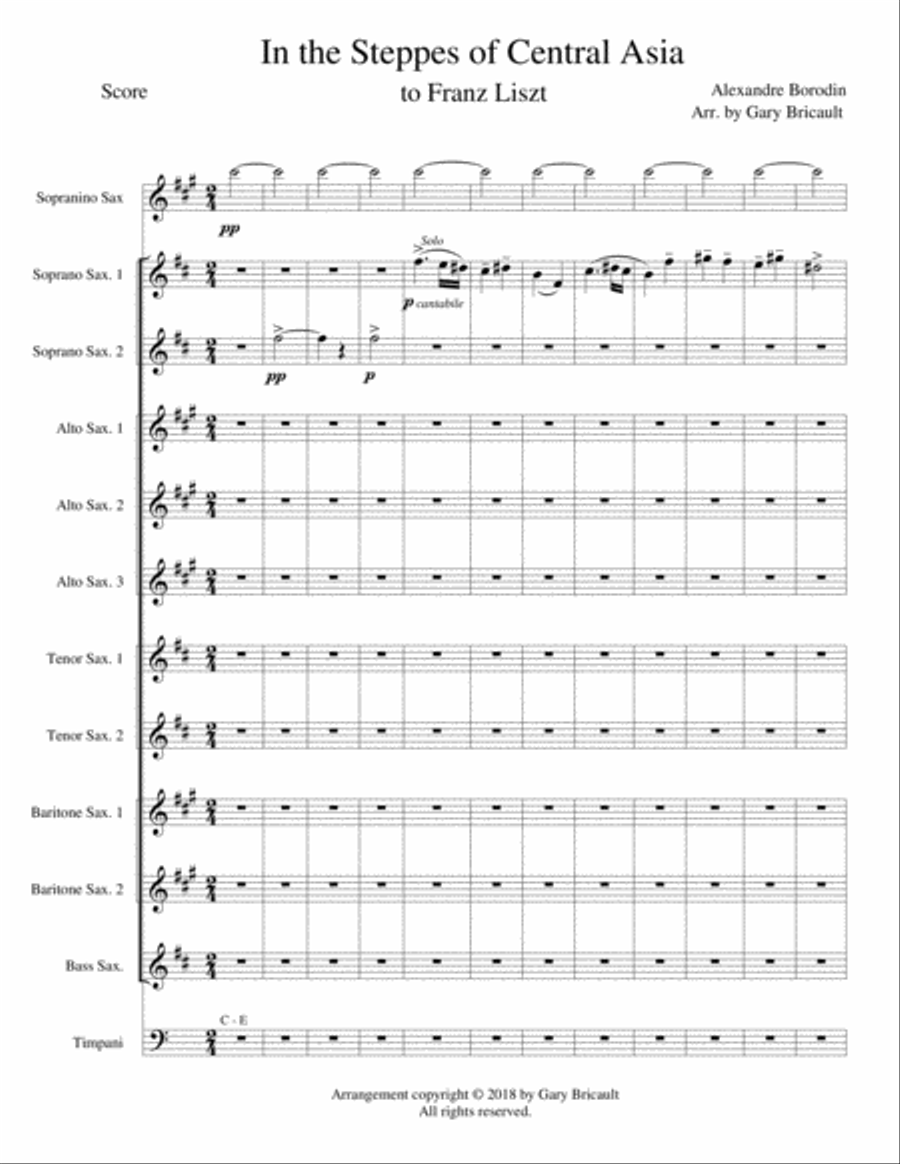 In the Steppes of Central Asia Woodwind Ensemble scores gallery preview page 1