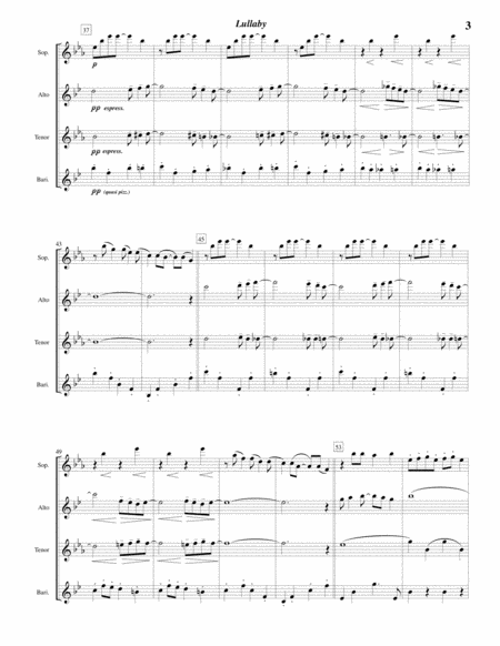 Lullaby for String Quartet (SATB Saxophone Quartet arrangement) image number null