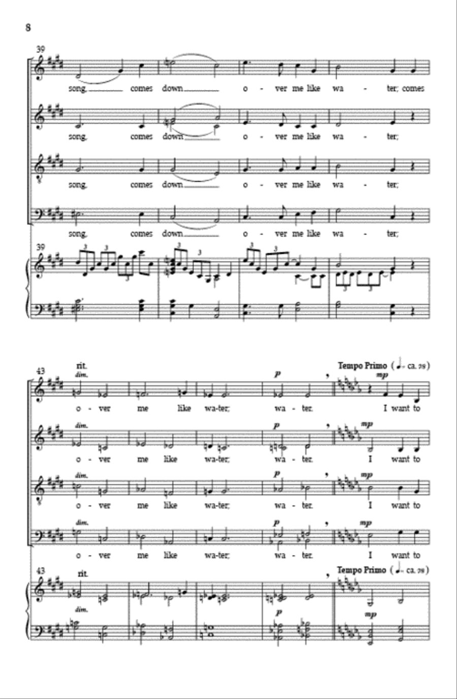 Where Your Bare Foot Walks (SATB) Divisi scores gallery preview page 7