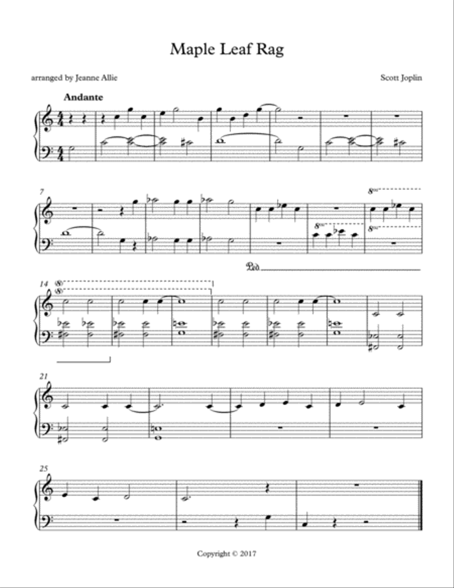 Maple Leaf Rag Piano Solo scores gallery preview page 1