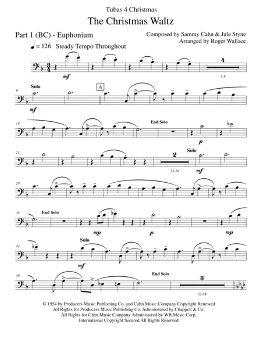 The Christmas Waltz Brass Quartet scores gallery preview page 4