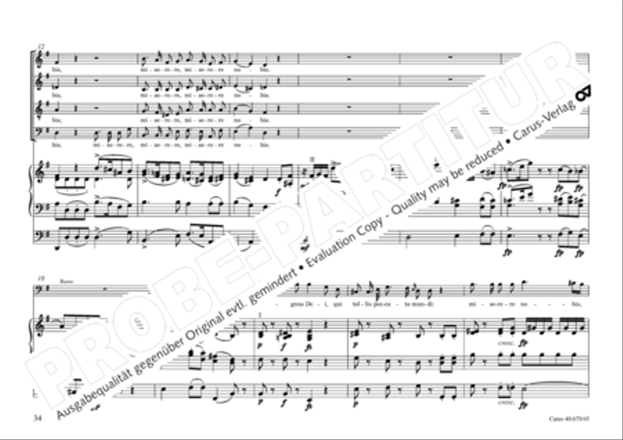 Mass in G Major 4-Part scores gallery preview page 37