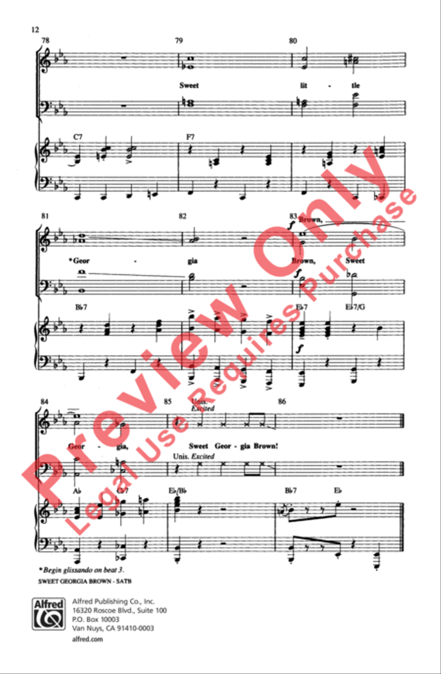 Sweet Georgia Brown 4-Part scores gallery preview page 12