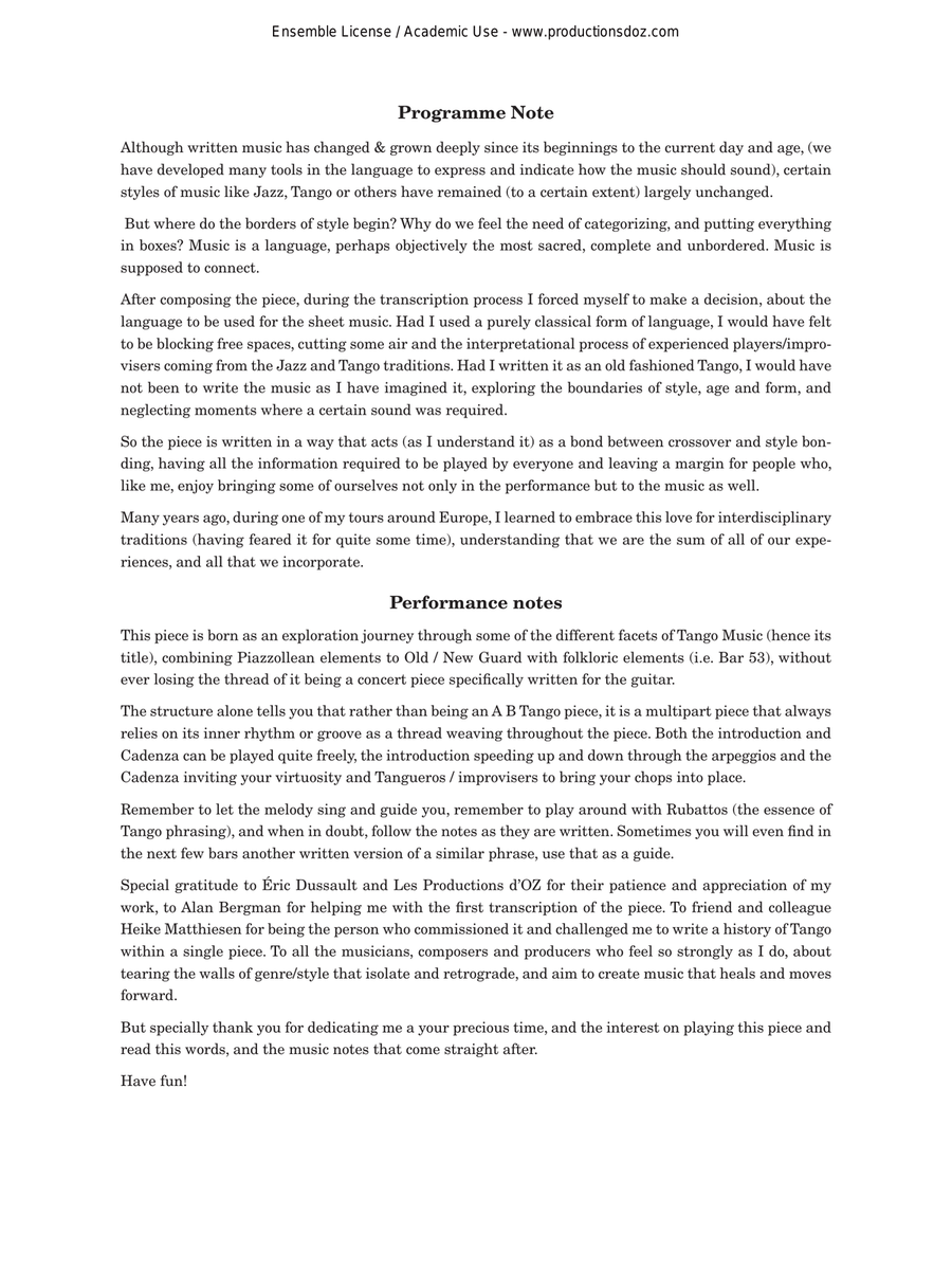 A Berliner Tango Story Classical Guitar - Digital Sheet Music page 2