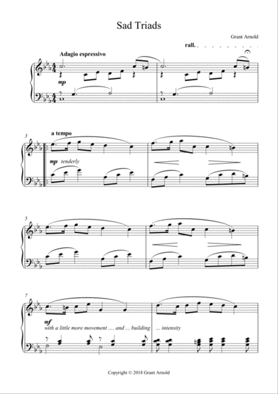 Sad Triads Piano Method scores gallery preview page 1