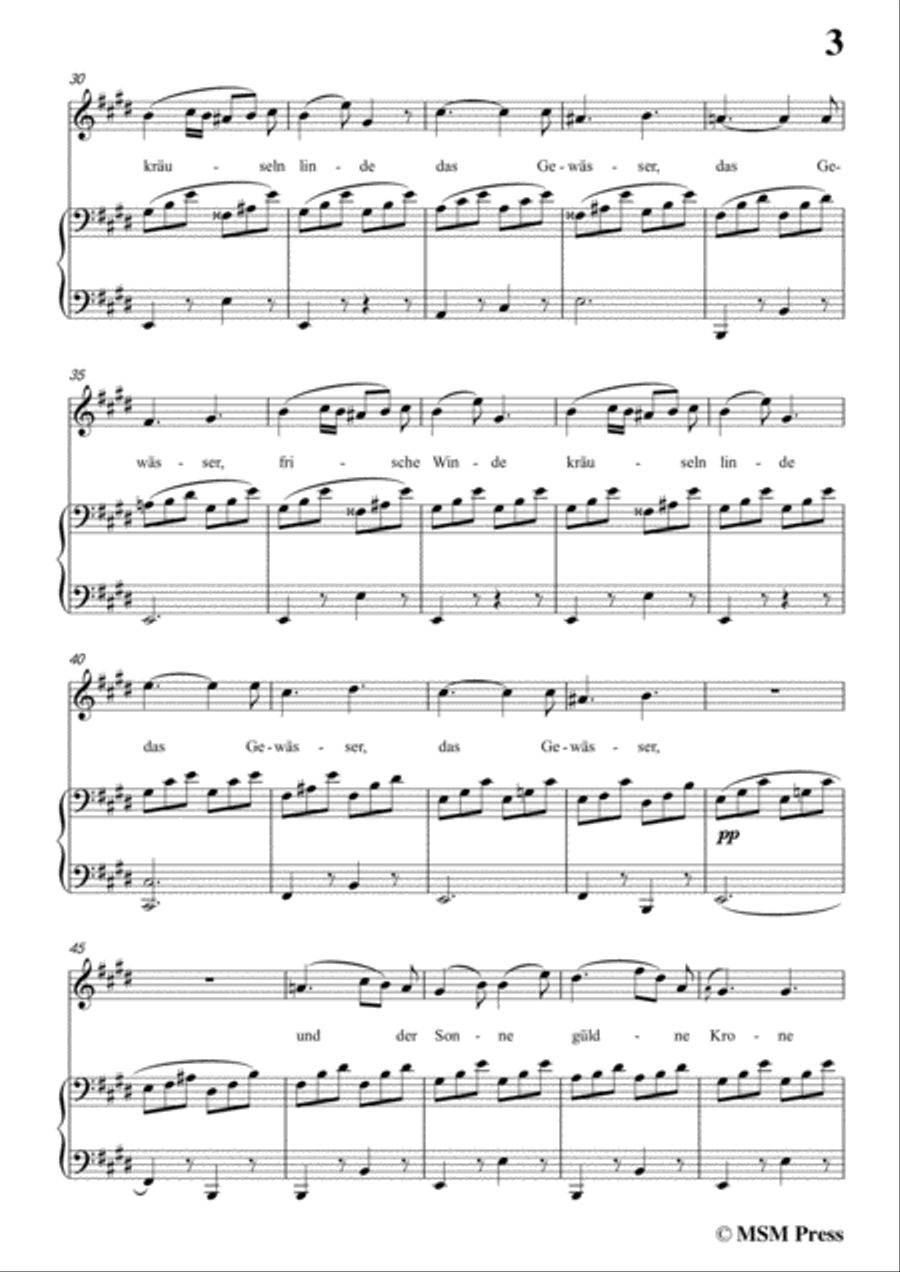 Schubert-Erlafsee,Op.8 No.3,in E Major,for Voice&Piano Voice scores gallery preview page 5