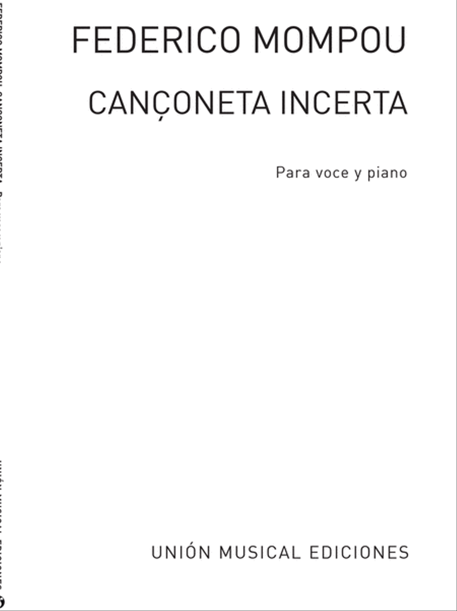 Mompou: Canconeta Incerta Voice Solo scores gallery preview page 1