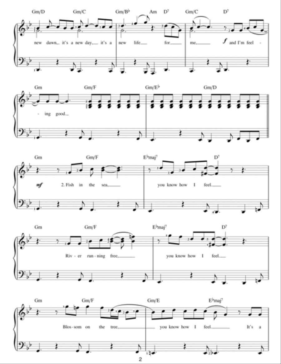 Feeling Good Piano, Vocal scores gallery preview page 2