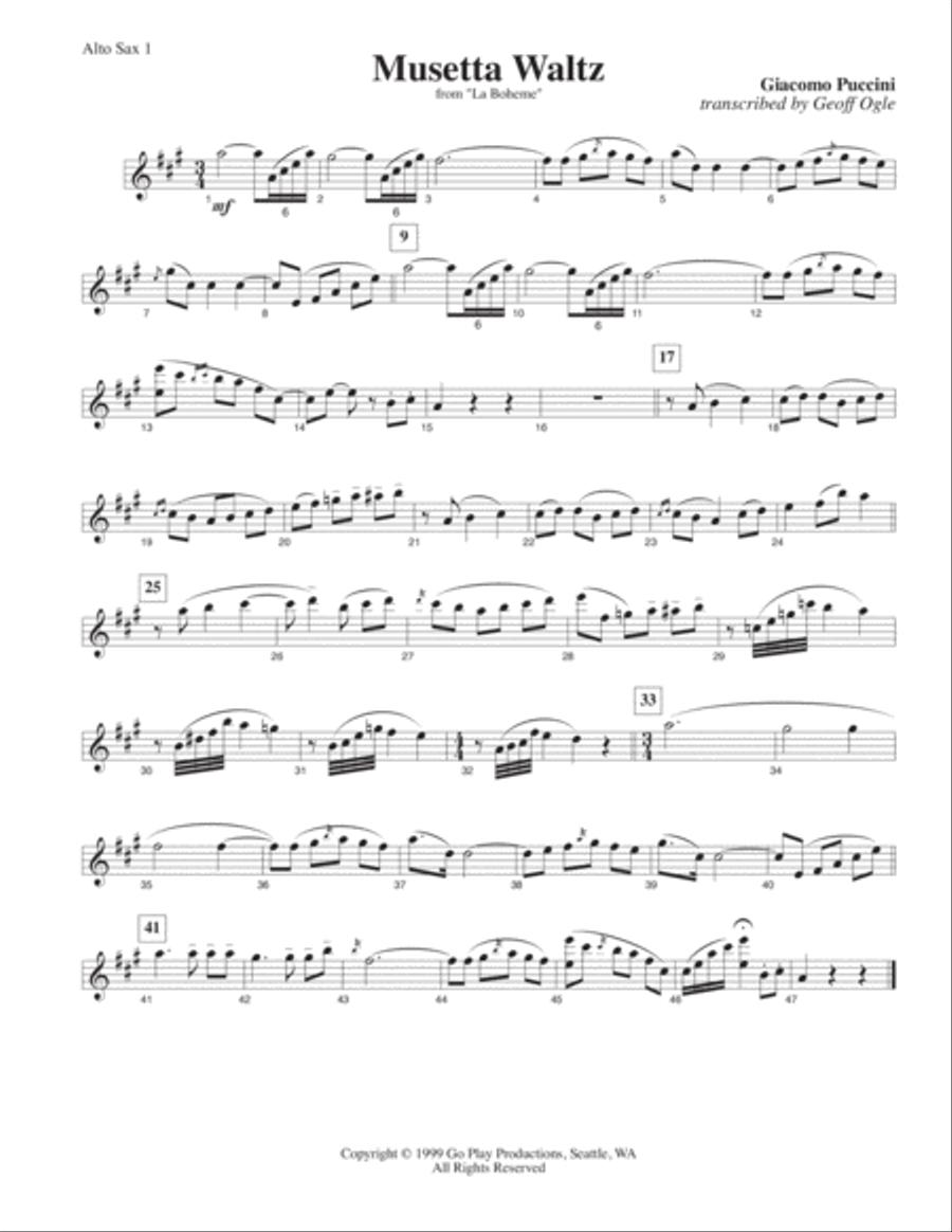 Musetta Waltz from La Boheme Small Ensemble scores gallery preview page 6