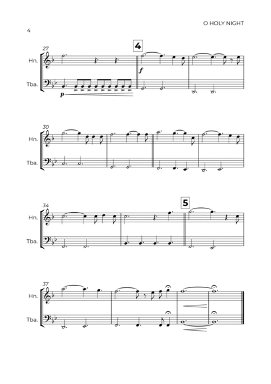 O Holy Night Brass Duet scores gallery preview page 4