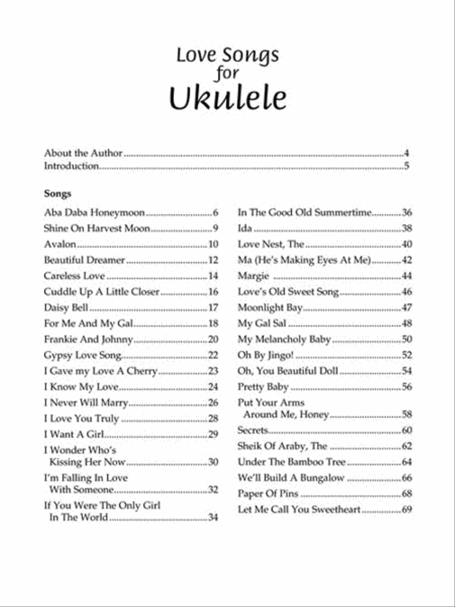 Love Songs for Ukulele Guitar Tablature scores gallery preview page 3