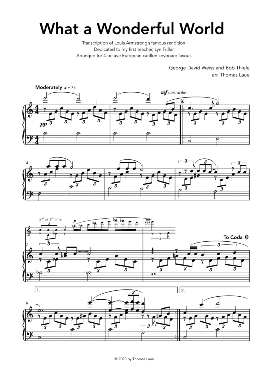 What A Wonderful World Carillon scores gallery preview page 1