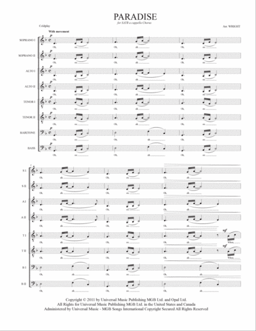 Paradise Paradise 4-Part scores gallery preview page 2