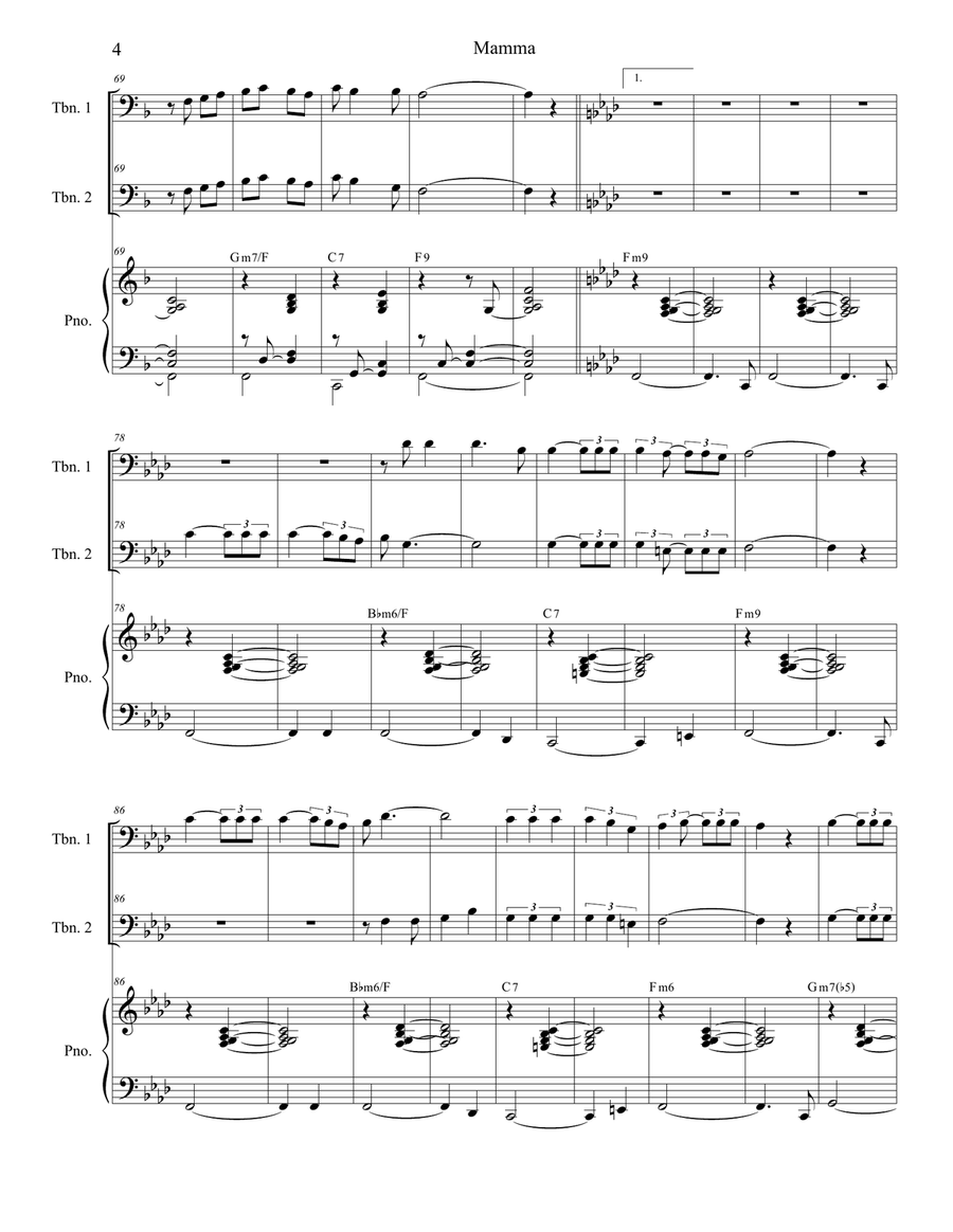 Mama (mamma) Trombone Duet scores gallery preview page 4