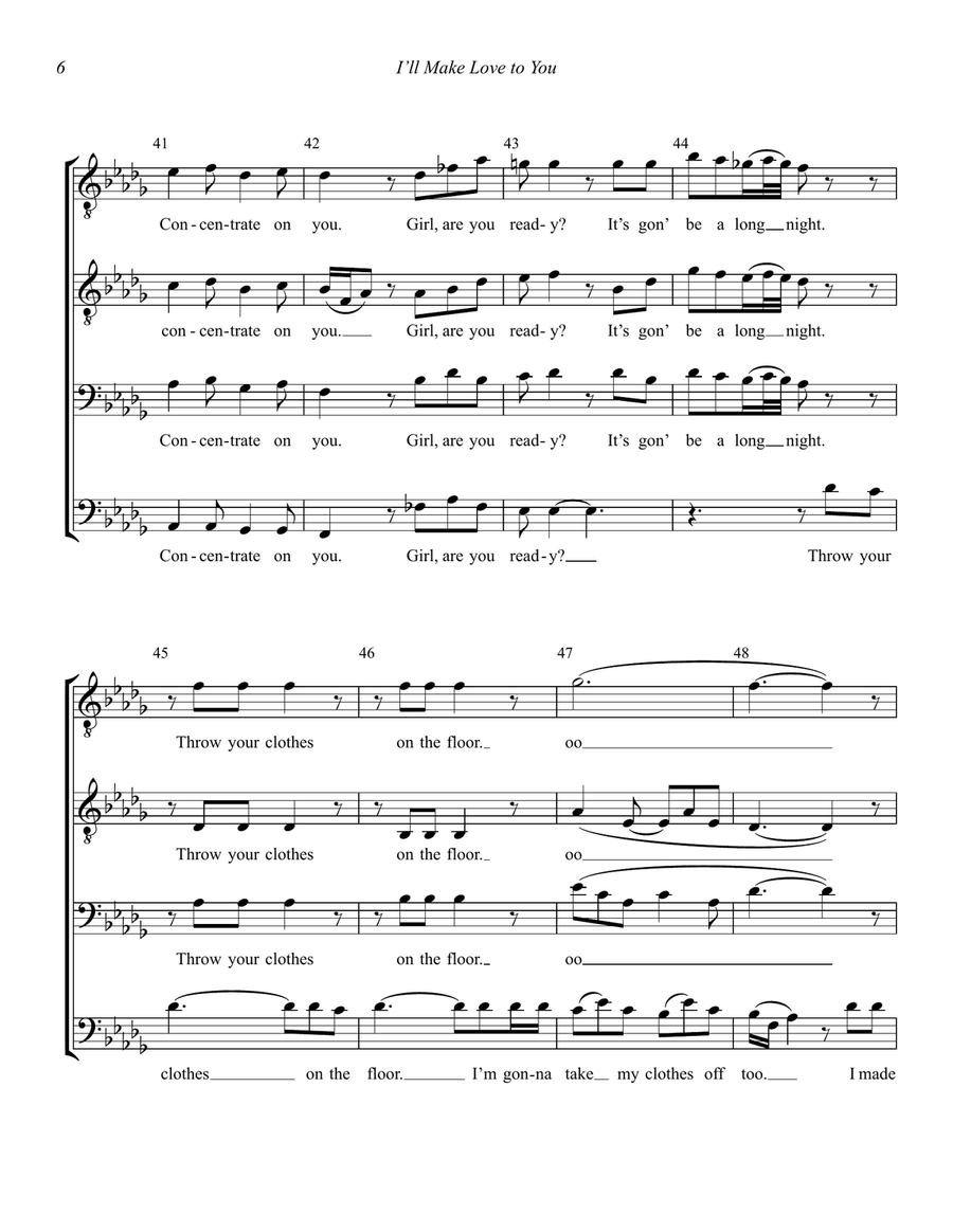 I'll Make Love To You TTBB scores gallery preview page 6