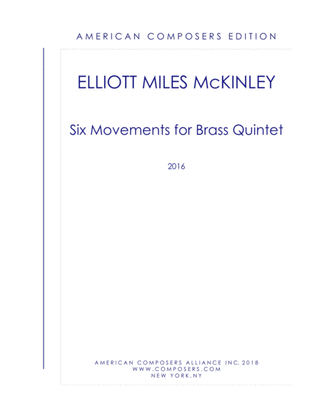Book cover for [McKinley] Six Movements for Brass Quintet