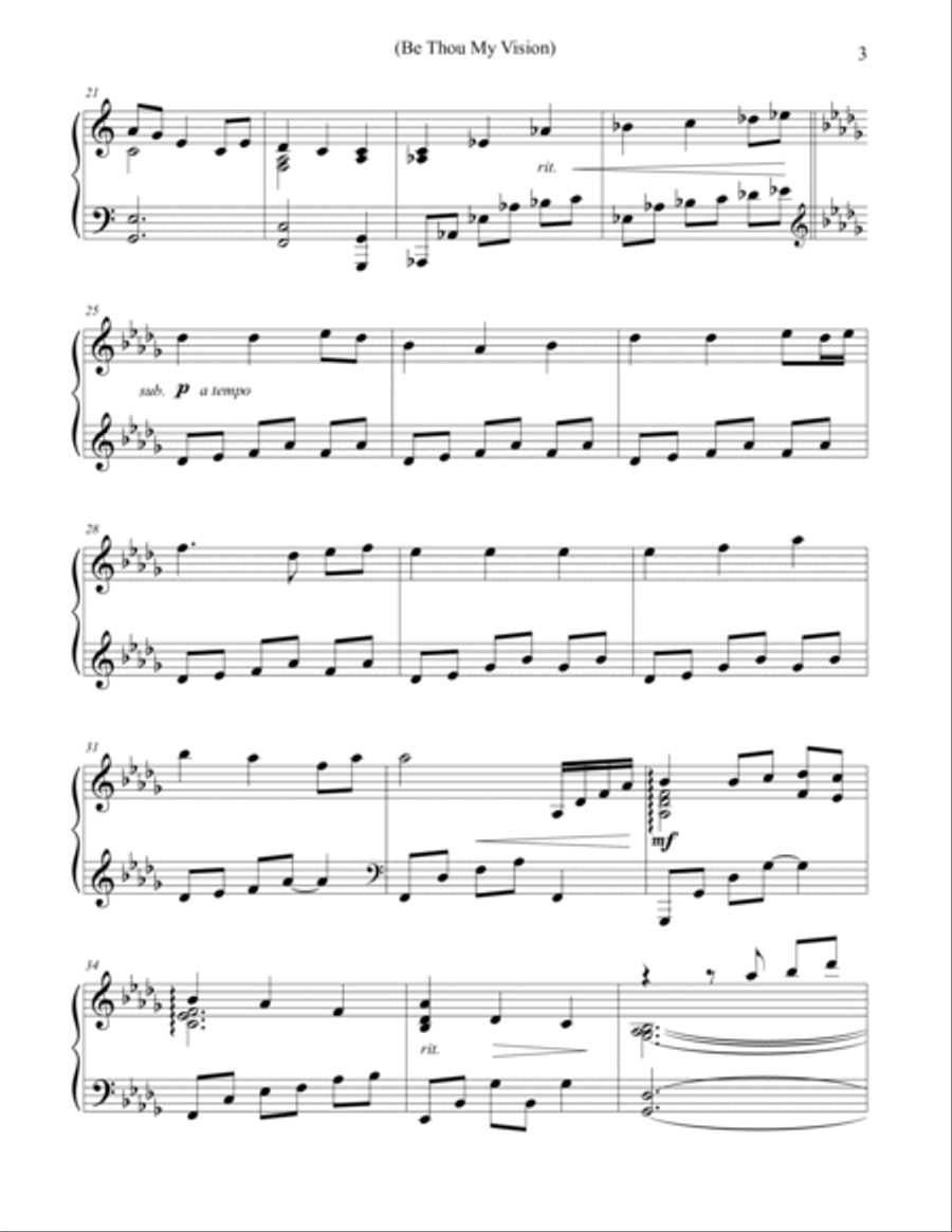 Be Thou My Vision Piano Solo scores gallery preview page 2
