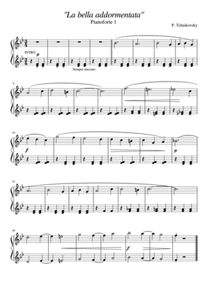 Tchaikovsky Sleeping Beauty - Very Easy Piano 4 hands