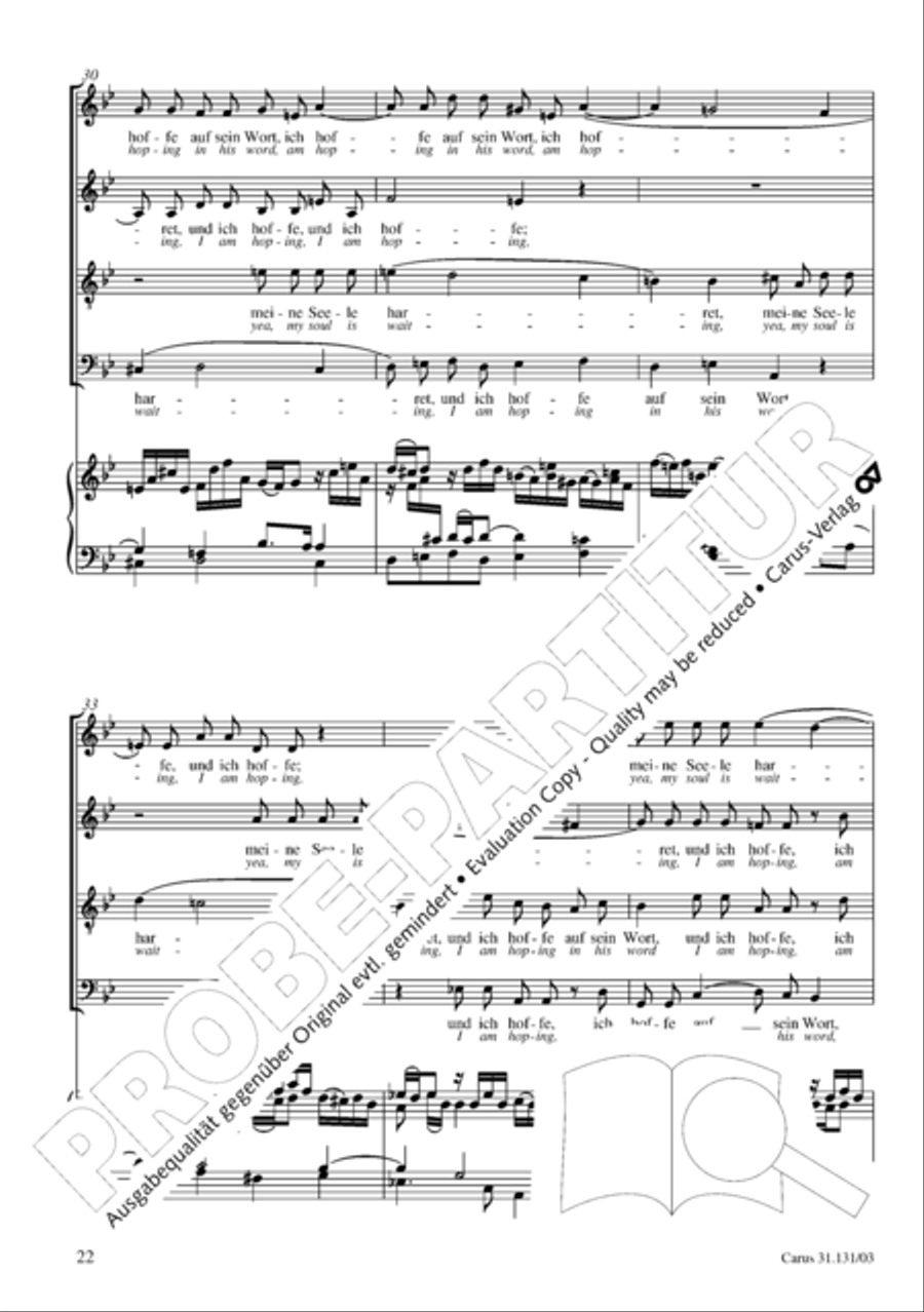 Form the deep, Lord, cried I, Lord, to Thee (Aus der Tiefe rufe ich, Herr, zu dir) 4-Part scores gallery preview page 23