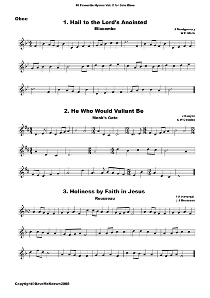 16 Favourite Hymns Vol.2 for solo Oboe image number null