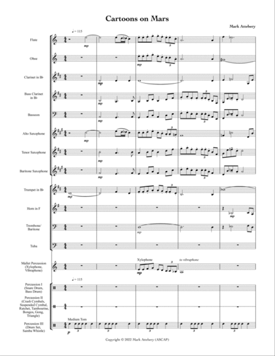 Cartoons on Mars for Concert Band Concert Band scores gallery preview page 2