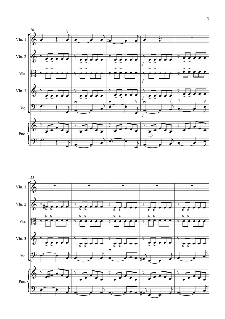 House of the Rising Sun for String Quartet String Quartet scores gallery preview page 3