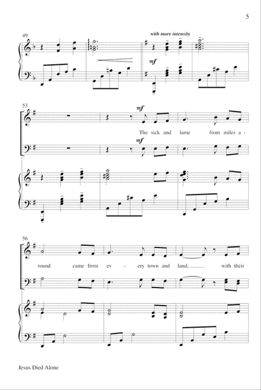 Jesus Died Alone 4-Part scores gallery preview page 6