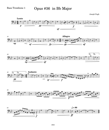 Opus#36 In Bb Major(Trombone Quartet) image number null