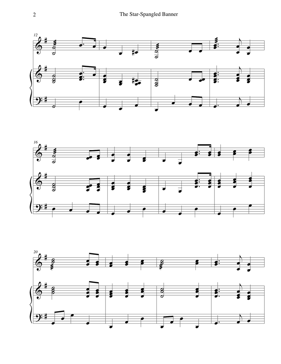 The Star-Spangled Banner - for xylophone/marimba and piano Piano scores gallery preview page 2