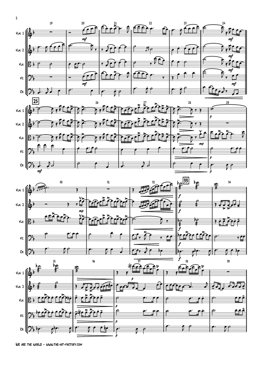 We Are The World String Orchestra scores gallery preview page 2