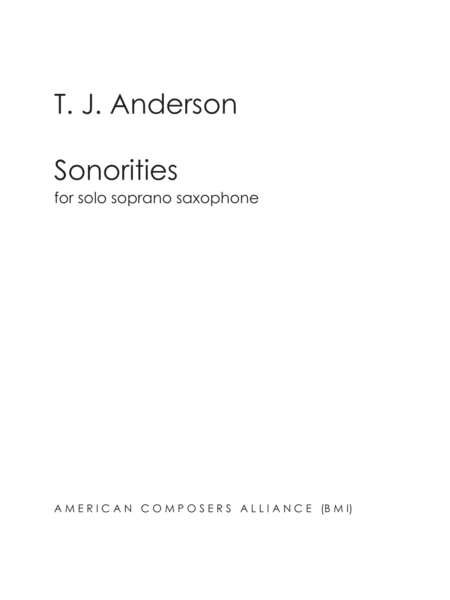 [Anderson] Sonorities