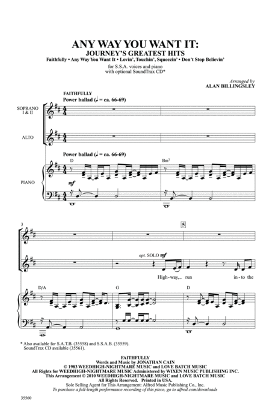 Any Way You Want It: Journey's Greatest Hits Women's Choir scores gallery preview page 2