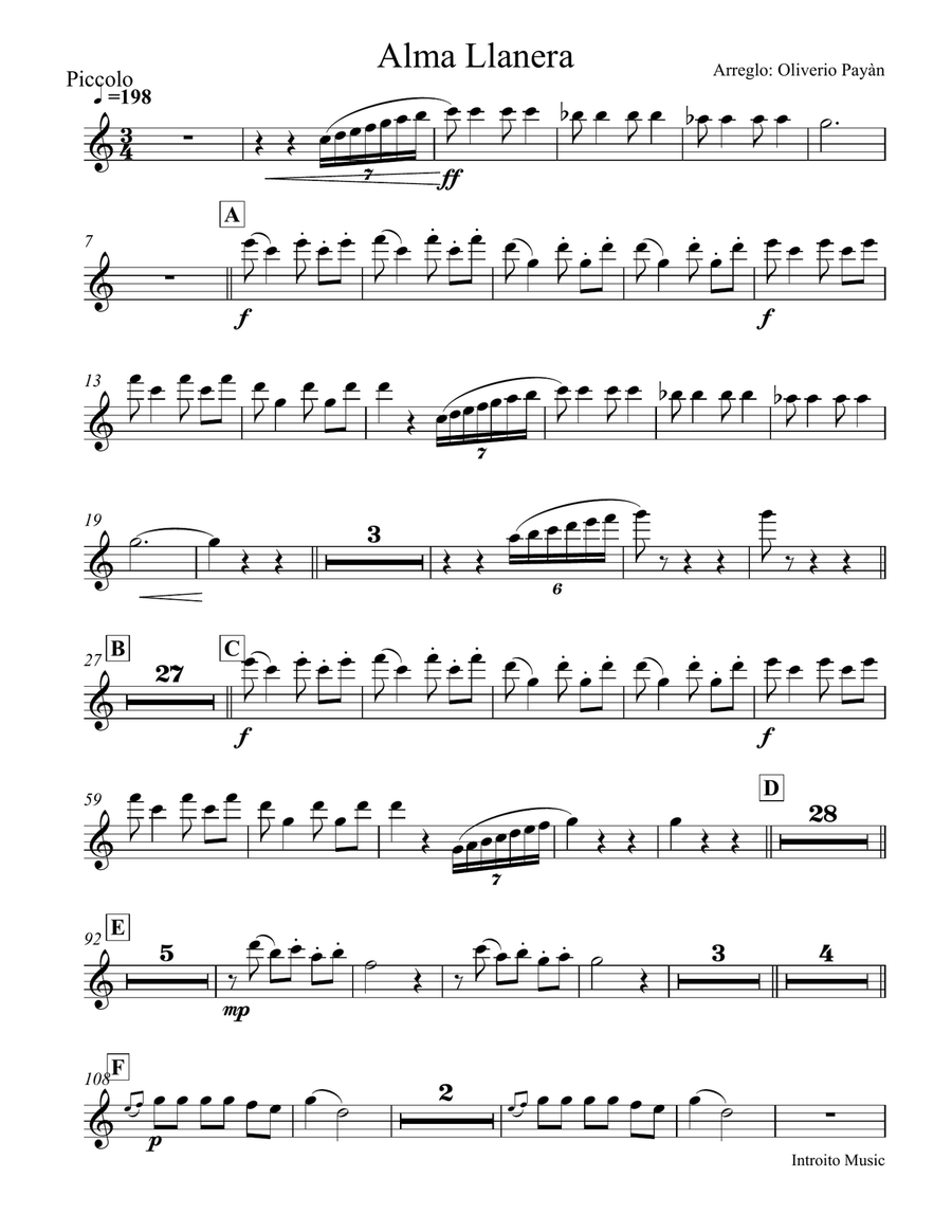 Alma Llanera (Venezuela Joropo) Full Orchestra scores gallery preview page 1
