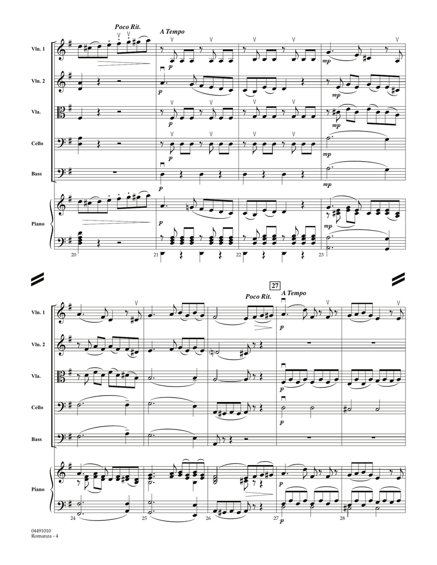 Romanza (from Horn Concerto No. 3, K. 447) - Full Score Orchestra scores gallery preview page 4
