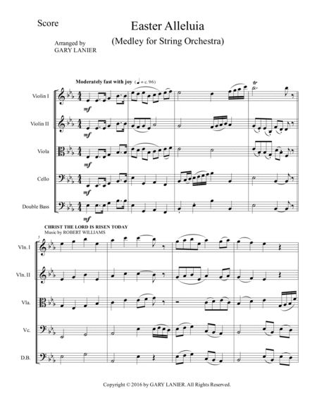 Gary Lanier: Easter Alleluia (String Orchestra medley – Score & Parts) image number null