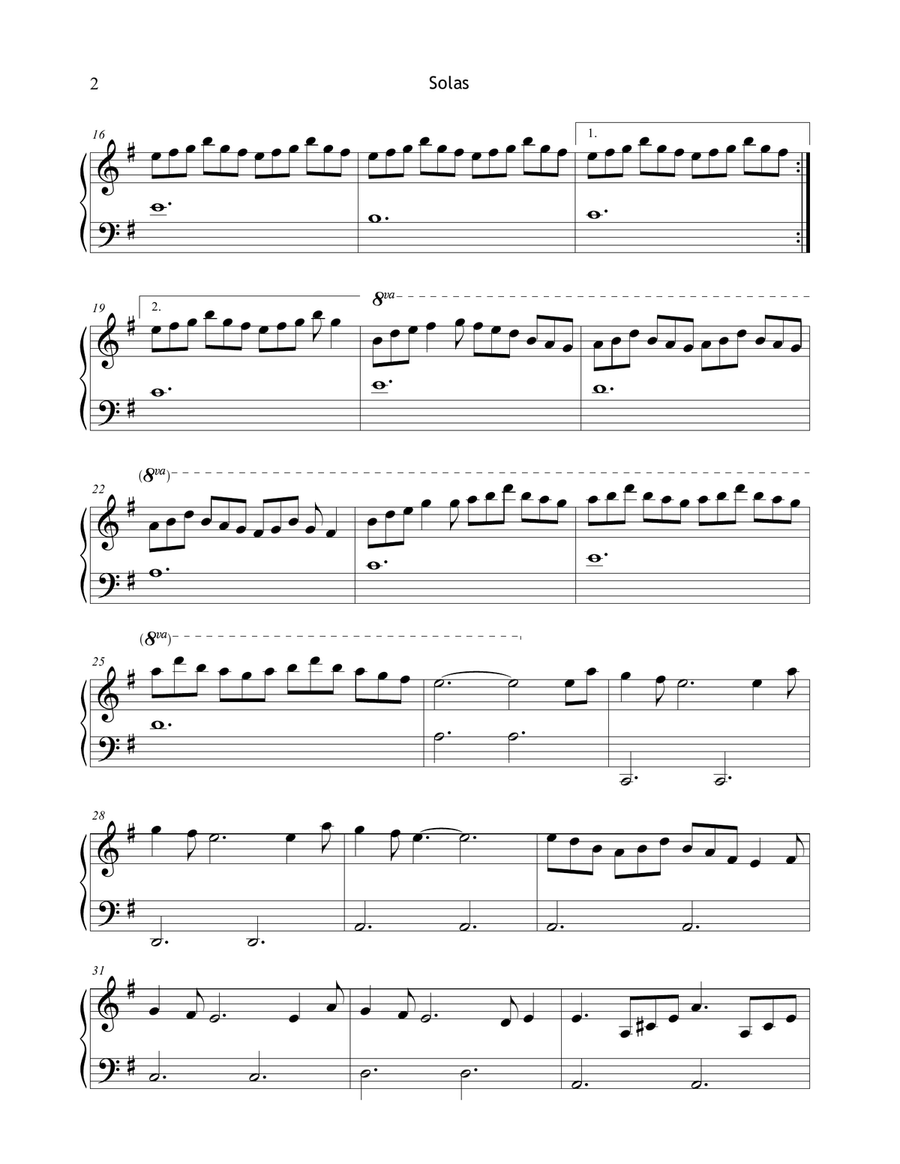 Solas Easy Piano scores gallery preview page 2