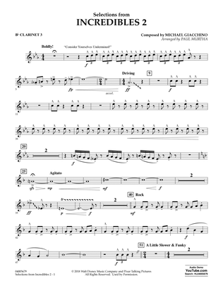 Selections from Incredibles 2 (arr. Paul Murtha) - Bb Clarinet 3