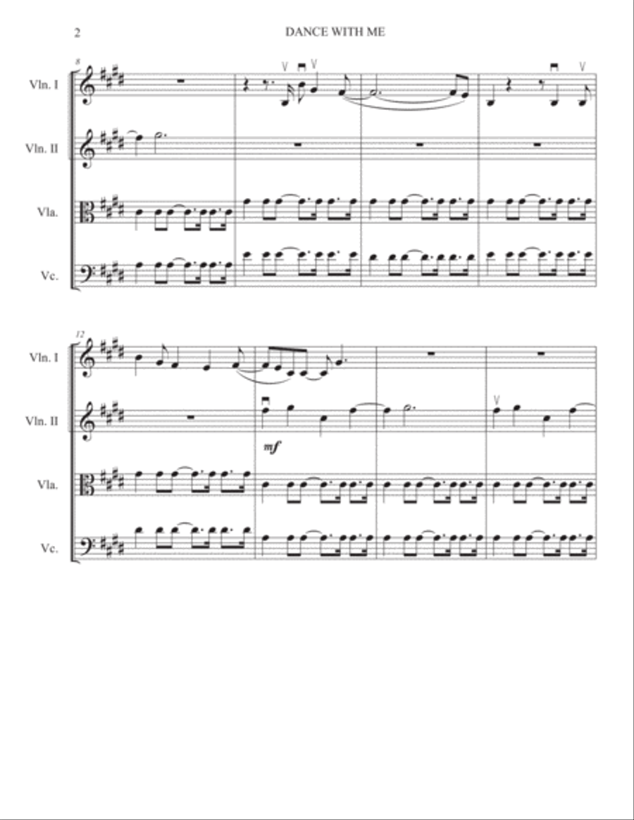 Dance With Me String Quartet scores gallery preview page 2