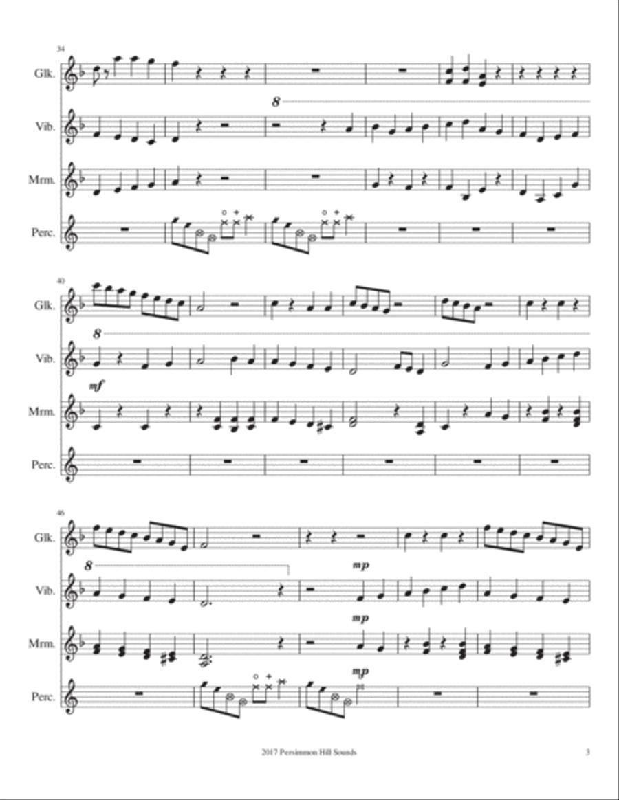 Quad Christmas Quarts - Four Christmas Percussion Quartets Percussion Ensemble scores gallery preview page 4