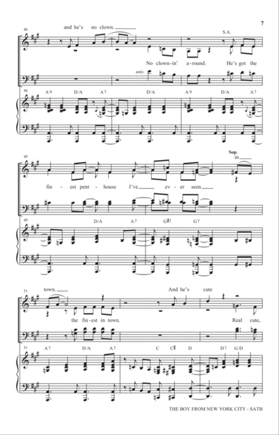 The Boy From New York City 4-Part scores gallery preview page 6