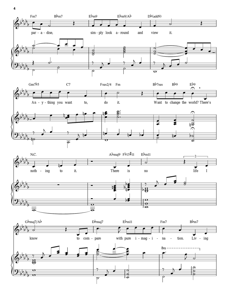 Pure Imagination Pure Imagination Piano, Vocal scores gallery preview page 4
