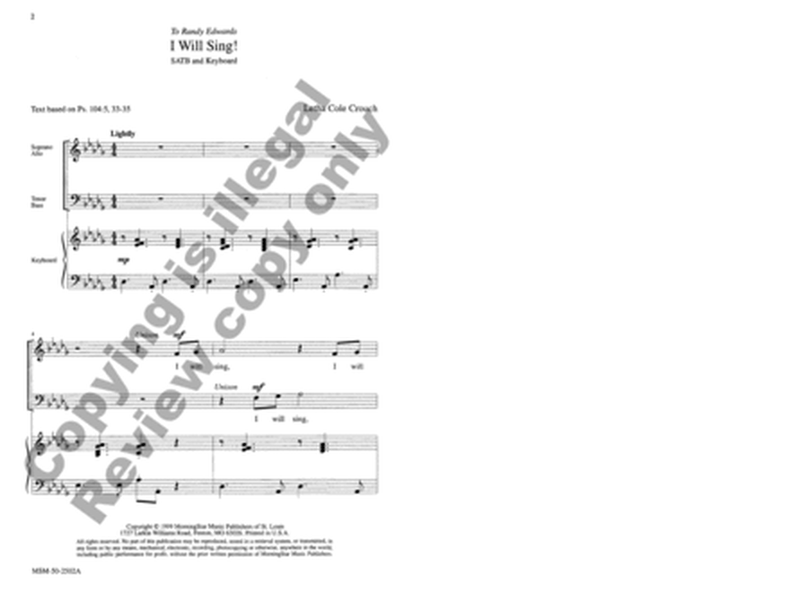 I Will Sing! (Choral Score)