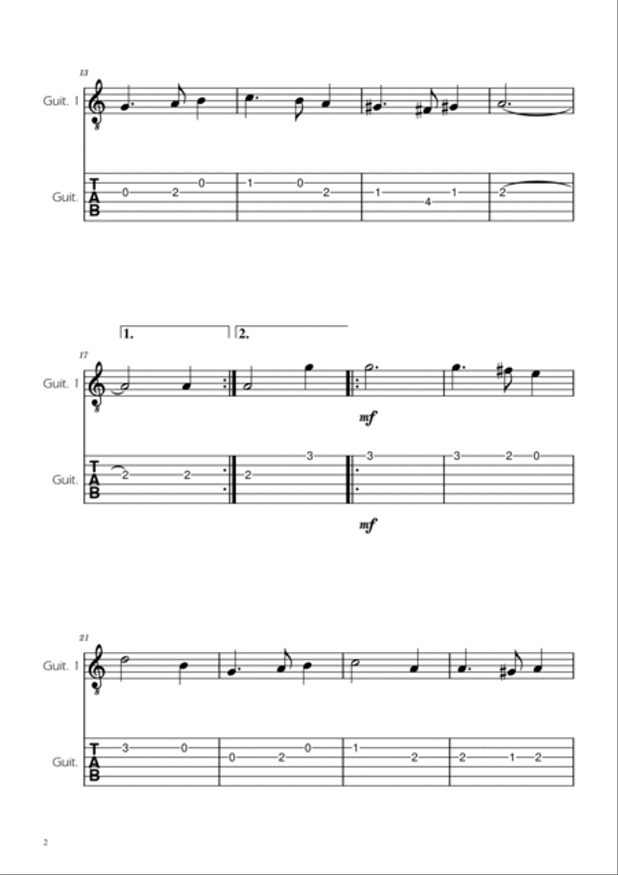 Greensleeves - Guitar Duet TABs Acoustic Guitar scores gallery preview page 4