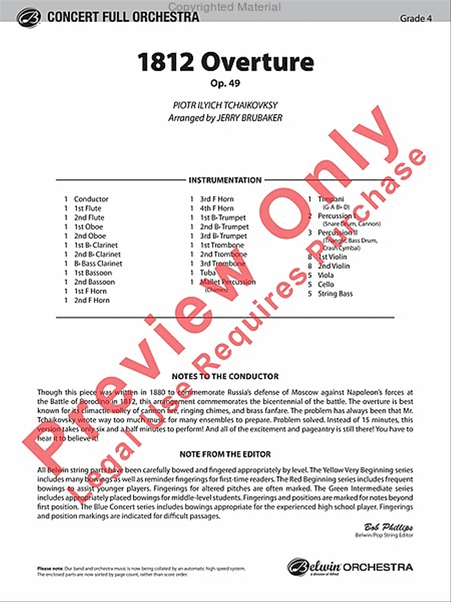 1812 Overture Full Orchestra scores gallery preview page 2